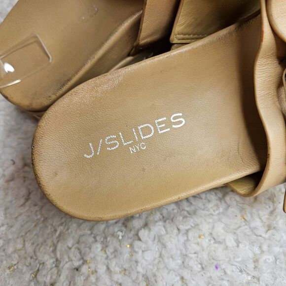 J/Slides Baha Sand Leather Platform Slide Sandals‎ sz 9 - Picture 6 of 7
